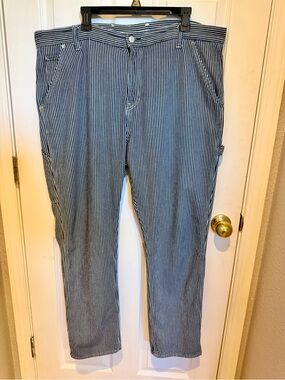 Gap Railroad Stripe Denim Pants Men’s Size 38 / 32 Straight Fit Jeans